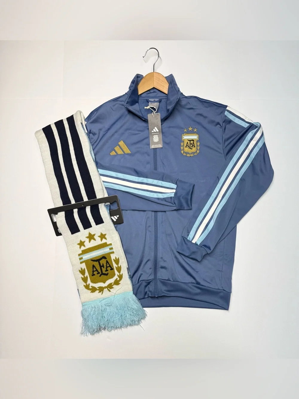 Adidas Argentina National Team DNA Track Jacket JZ6289 Men’s Size M Scarf NWT